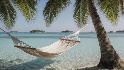 Hammock Bliss - Relaxing on a Tropical Beach with Turquoise Water.