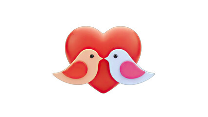 Birds in Love with Heart Shape - Valentine's Day Concept