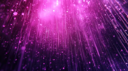 Bright purple and magenta digital stream of glowing particles and vertical light lines suggesting futuristic data flow, energy motion, and vibrant cyber network texture