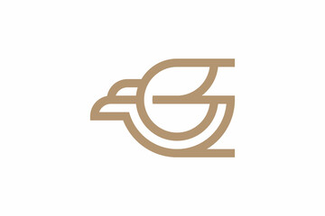 Letter GB Flying Bird Logo 