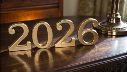 Polished Brass Numerals Spell Out Year