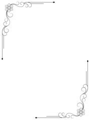 Curved corner floral vintage flowers for decoration.