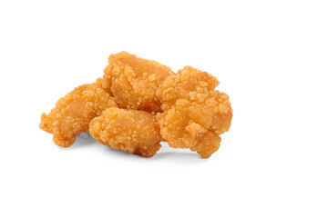 Crispy Golden Chicken Nuggets Isolated on White Background - Fast Food Snack