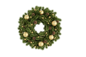 christmas tree wreath decoration on white