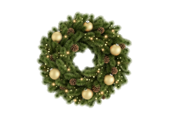christmas tree wreath decoration on white