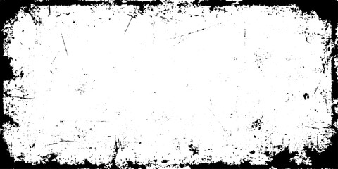 A distressed rectangular frame with a weathered grungy texture and damaged edges