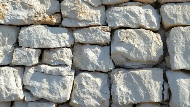 White rough stone wall texture background backdrop for mediterranean travel holiday architecture design and ancient historical masonry construction concept