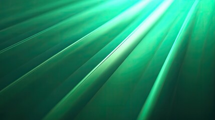 Green abstract lines with a radiant glow creating a modern technological background, showing movement, speed, or growth through dynamic striped patterns and bright light