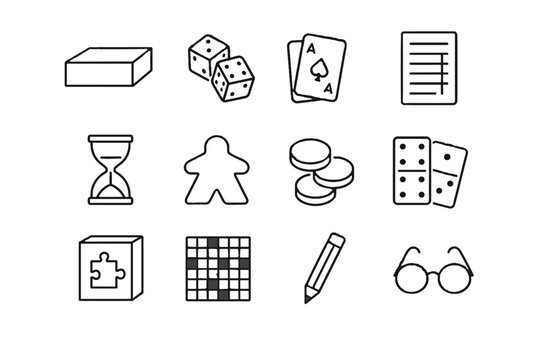 Board crossword free cards round vector timer puzzle screen pencil box icon