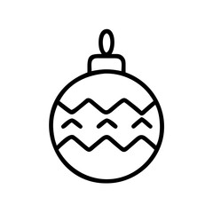 Obraz premium Christmas ornament bauble in minimalist line art style 
