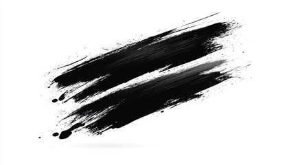 Black Brush Ink Design. Vector Brush Stroke Art. Artistic Black Ink Stroke. Textured Brush Stroke Art. Minimalist Black Vector.
