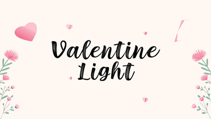 Valentine's day light pink heart floral design with simple handwritten text