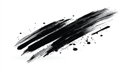 Black smear of mascara or acrylic paint isolated on a white background. Vector eps10