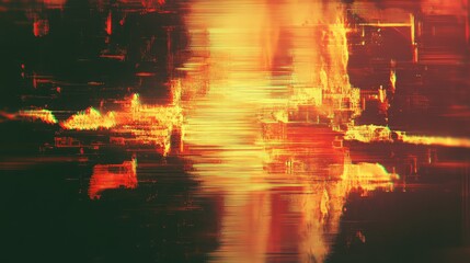 Abstract digital pattern creates a vibrant background, depicting a glitch effect with colorful horizontal lines and pixel distortion, representing data corruption and technological disruption