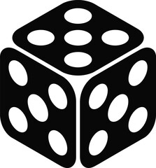 Dice Icon – Black Casino Game Cube Silhouette Illustration