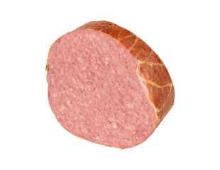 Sliced Bologna Sausage on Transparent Background - Classic Deli Meat