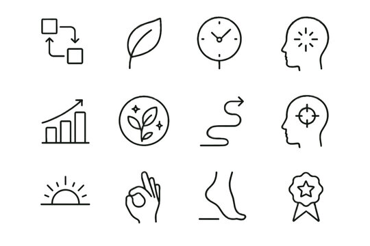 Clock healthy vector clean improvement daily icons habit icon progress win environment