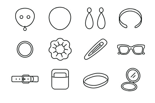 Essentials pocket vector icon belt minimalist set scrunchie minimal icons clip basic