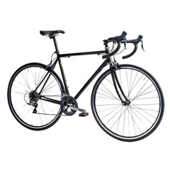 Black Road Bike on White Background