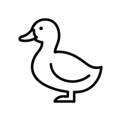 Black outline of a duck on a white background black and white simple
