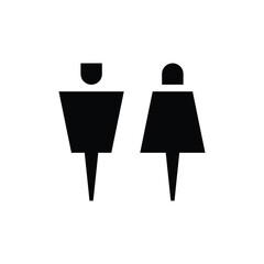 Minimal male and female restroom sign icons in clean vector style. Universal toilet symbols suitable for public spaces, offices, signage systems, and wayfinding design.