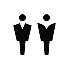 Minimal male and female restroom sign icons in clean vector style. Universal toilet symbols suitable for public spaces, offices, signage systems, and wayfinding design.