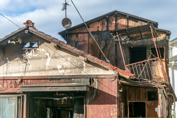 昭和木造住宅の火災全焼現場