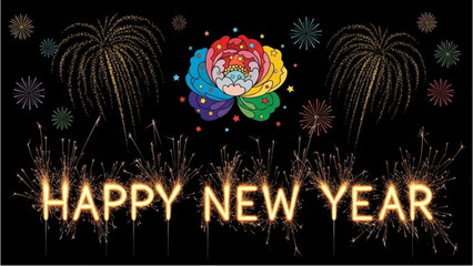 Golden Graphic for Happy New Year 2026 Celebration Banner for the New Year