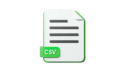 CSV File Icon on White Background
