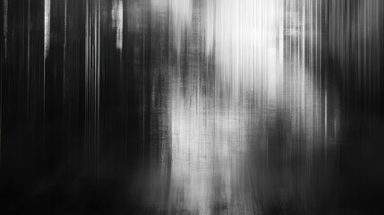 Abstract background presenting vertical motion blur lines and light streaks, creating a grunge and industrial texture with fluctuating shades of black, white, and gray