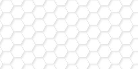Fototapeta premium White abstract hexagonal paper background. Luxury White grid Pattern. Futuristic emboss honeycomb mosaic white background. geometric mesh cell texture. modern futuristic wallpaper.