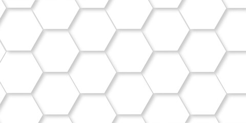 White abstract hexagonal paper background. Luxury White grid Pattern. Futuristic emboss honeycomb mosaic white background. geometric mesh cell texture. modern futuristic wallpaper.