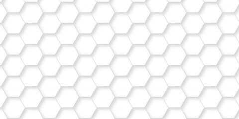 White abstract hexagonal paper background. Luxury White grid Pattern. Futuristic emboss honeycomb mosaic white background. geometric mesh cell texture. modern futuristic wallpaper.