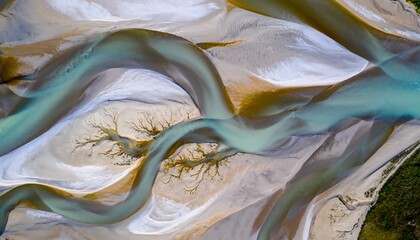 Abstract colorful blue and green water wave liquid texture pattern illustration design background