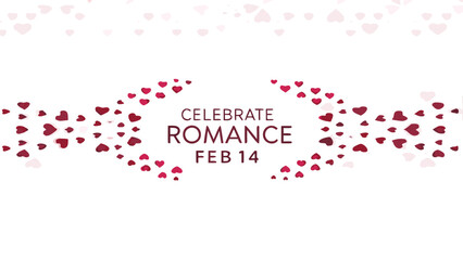 Red heart patterns celebrate romance on white background for valentine's day february 14th