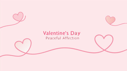Valentine's day celebration with peaceful affection theme and pink hearts on soft background