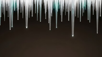 Abstract Icicle-like Shapes Hanging Against a Dark Background.