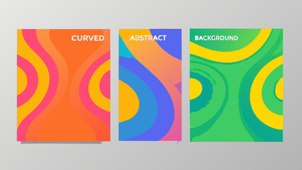 Naklejka premium Colorful abstract curved backgrounds presented in a modern minimalist design style