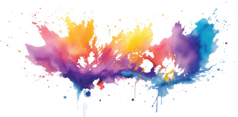 Colorful Watercolor Paint Splash Explosion Isolated on White Background for Creative Poster Banner Social Media and Modern Graphic Design © MdFahad