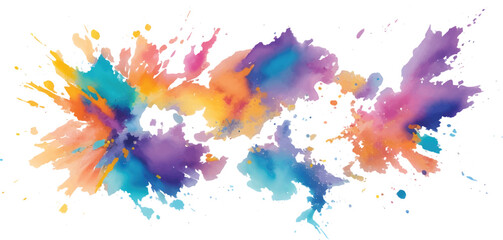 Colorful Watercolor Paint Splash Explosion Isolated on White Background for Creative Poster Banner Social Media and Modern Graphic Design © MdFahad