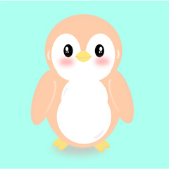 Adorable Baby Penguin Character Vector Illustration Set in Pastel Colors