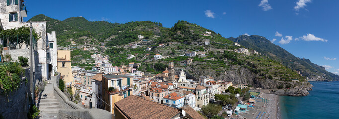 Obraz premium Minori - Amalfi coast - The cityscape with the coast