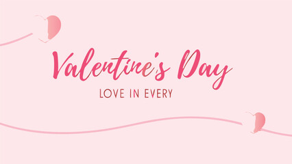 Valentine's day celebration with pink hearts and love theme on light background