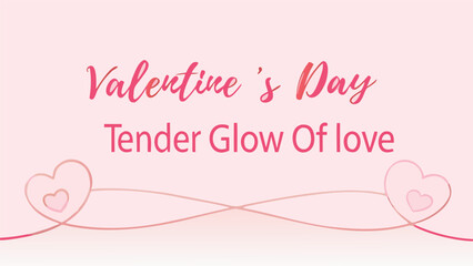 Valentine's day tender love concept with soft pink background and heart designs