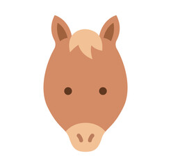 馬の顔のシンプルなアイコンのイラスト