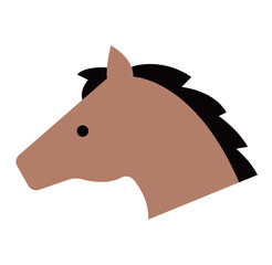 馬の顔のシンプルなアイコンのイラスト