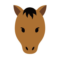 馬の顔のシンプルなアイコンのイラスト