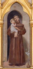 Wandcirkels plexiglas Jezus Christus Florence - The painting of St. Anthony of Padua in the church Chiesa di Sacra Famiglia by Ezio Marzi from 20. cent.  © Renáta Sedmáková