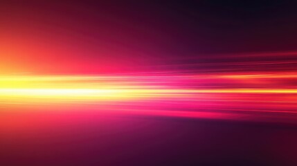 Obraz premium Dynamic light streaks are reflecting vibrant energy and speed across a gradient backdrop, blending warm reds, oranges, and yellows into deep purples, ideal for modern design concepts
