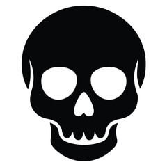 Black and white skull silhouette vector illustration